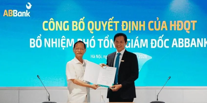 🏦 ABBank bổ nhiệm Phó Tổng Giám đốc mới: Từng giữ nhiều vị trí lãnh đạo tại Vietcombank, Techcombank, ACB...