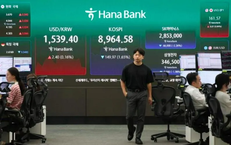 Thị trường chứng khoán Hàn Quốc đang lao dốc ngoạn mục
