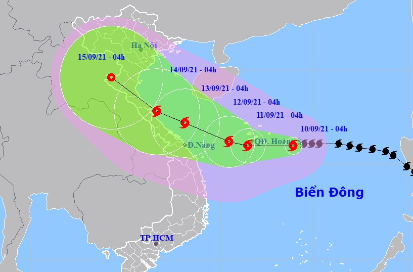 Bão số 5 có thể giật cấp 13 ngay trên vùng biển Quảng Trị đến Quảng Ngãi