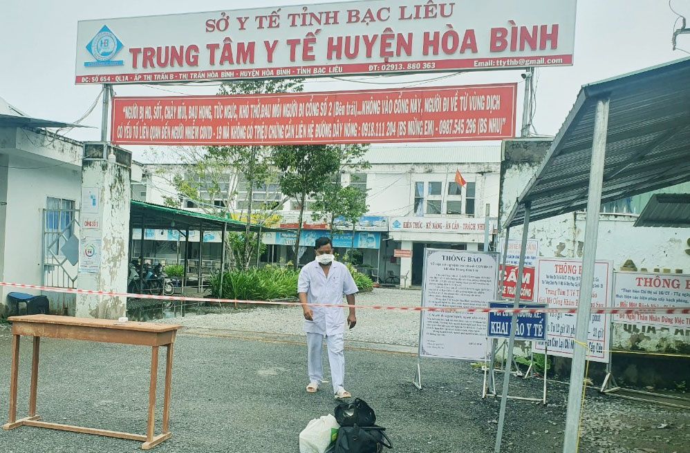 Bạc Liêu: Phong tỏa tạm thời Trung tâm Y tế huyện Hòa Bình do liên quan tới Covid-19