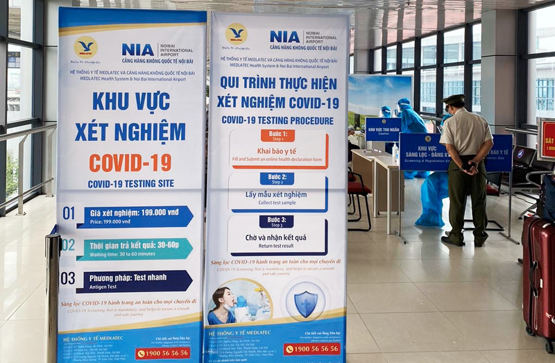 Tạm dừng dịch vụ test nhanh Covid-19 cho hành khách tại sân bay Nội Bài