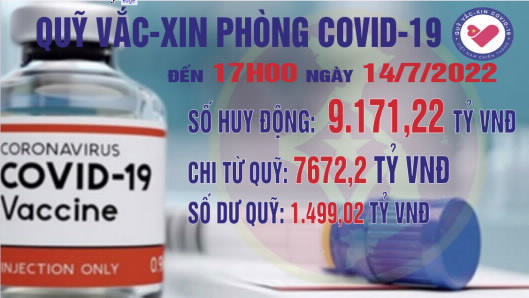 Quỹ vắc-xin phòng, chống Covid-19 huy động được 9.171,22 tỷ đồng