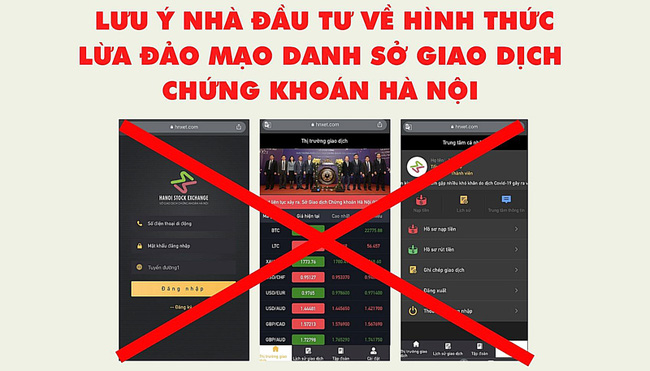 Cảnh báo mạo danh Sở Giao dịch Chứng khoán Hà Nội để lừa đảo