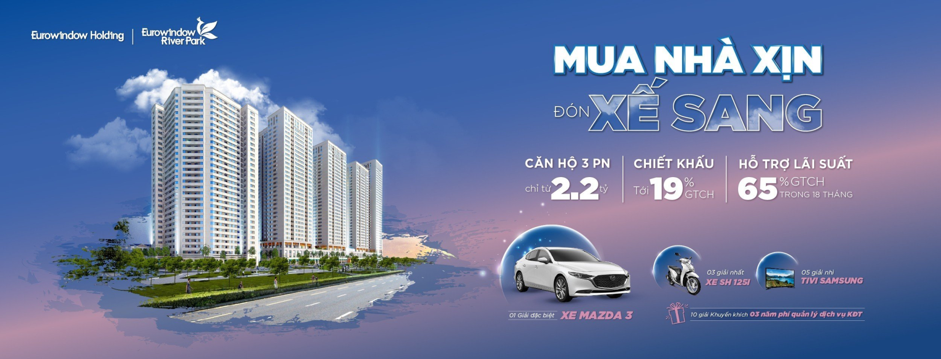 Cơ hội sở hữu căn hộ 3 phòng ngủ với giá từ 2,2 tỷ đồng tại phía Đông