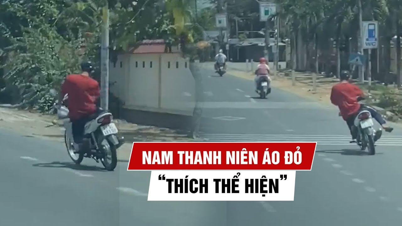 Nam thanh niên áo đỏ 'thích thể hiện' làm xiếc ngay trên Quốc lộ