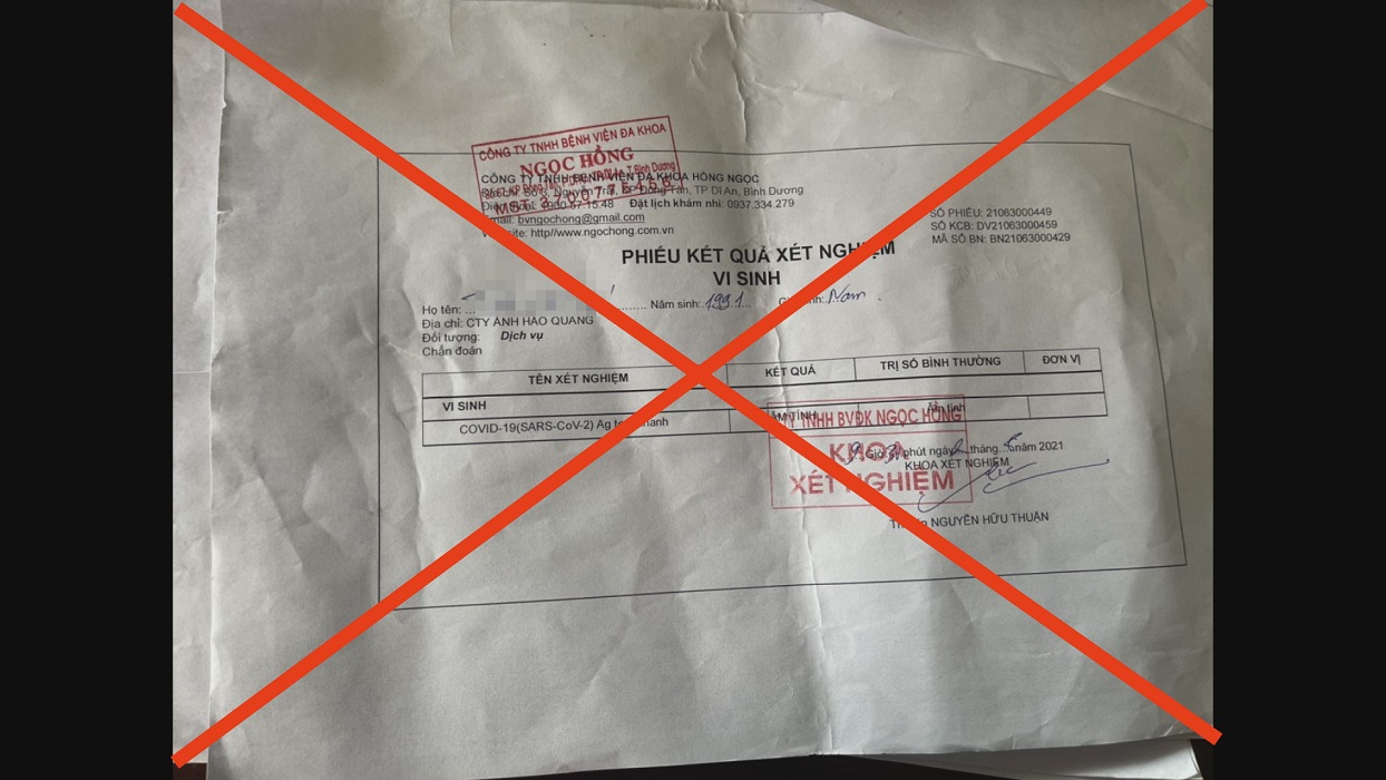 Hai anh em làm giả giấy xét nghiệm test nhanh Covid-19 bán cho người dân