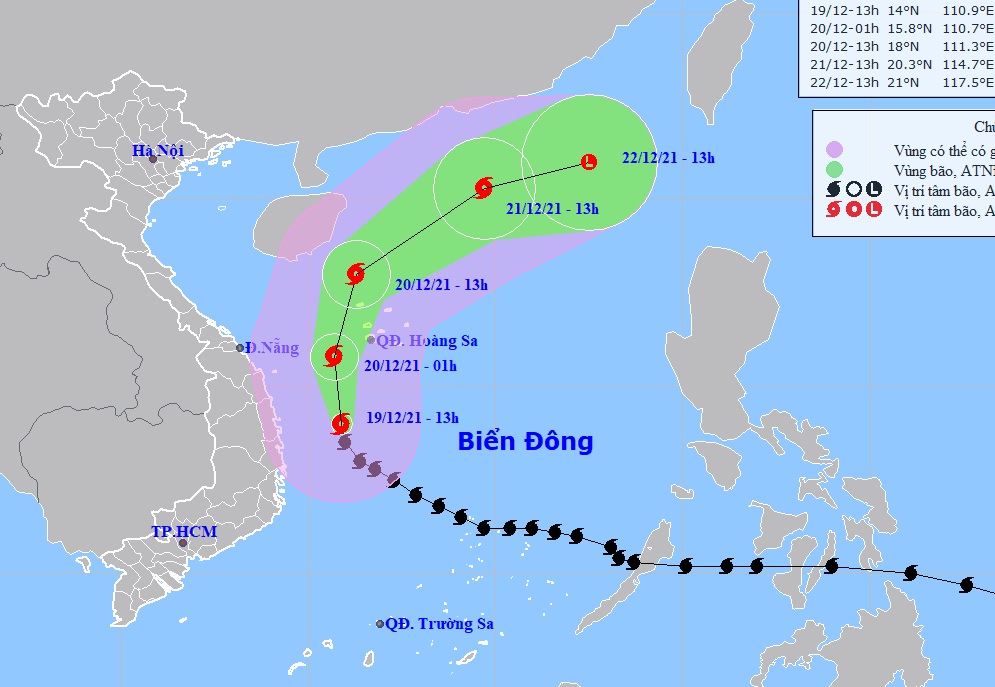 Bão số 9 giật cấp 14 ngoài khơi Thừa Thiên Huế-Phú Yên, sóng biển cao tới 8m
