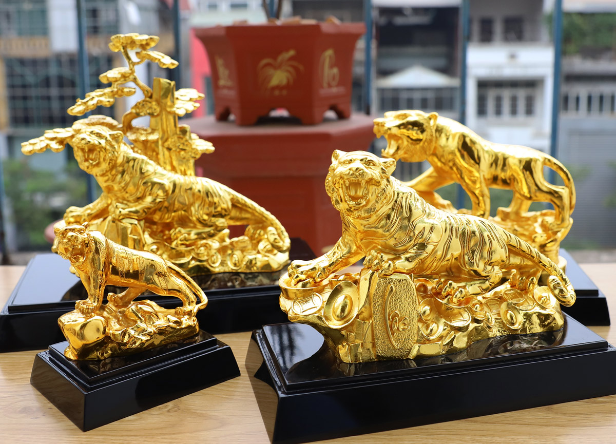 Tượng Hổ mạ vàng được chế tác như thế nào?
