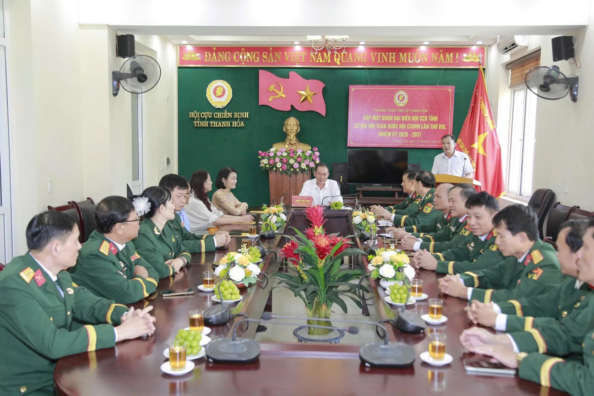 Thanh Hoá: Gặp mặt đoàn đại biểu của tỉnh trước khi lên đường dự Đại hội đại biểu toàn quốc Hội Cựu chiến binh Việt Nam lần thứ VIII