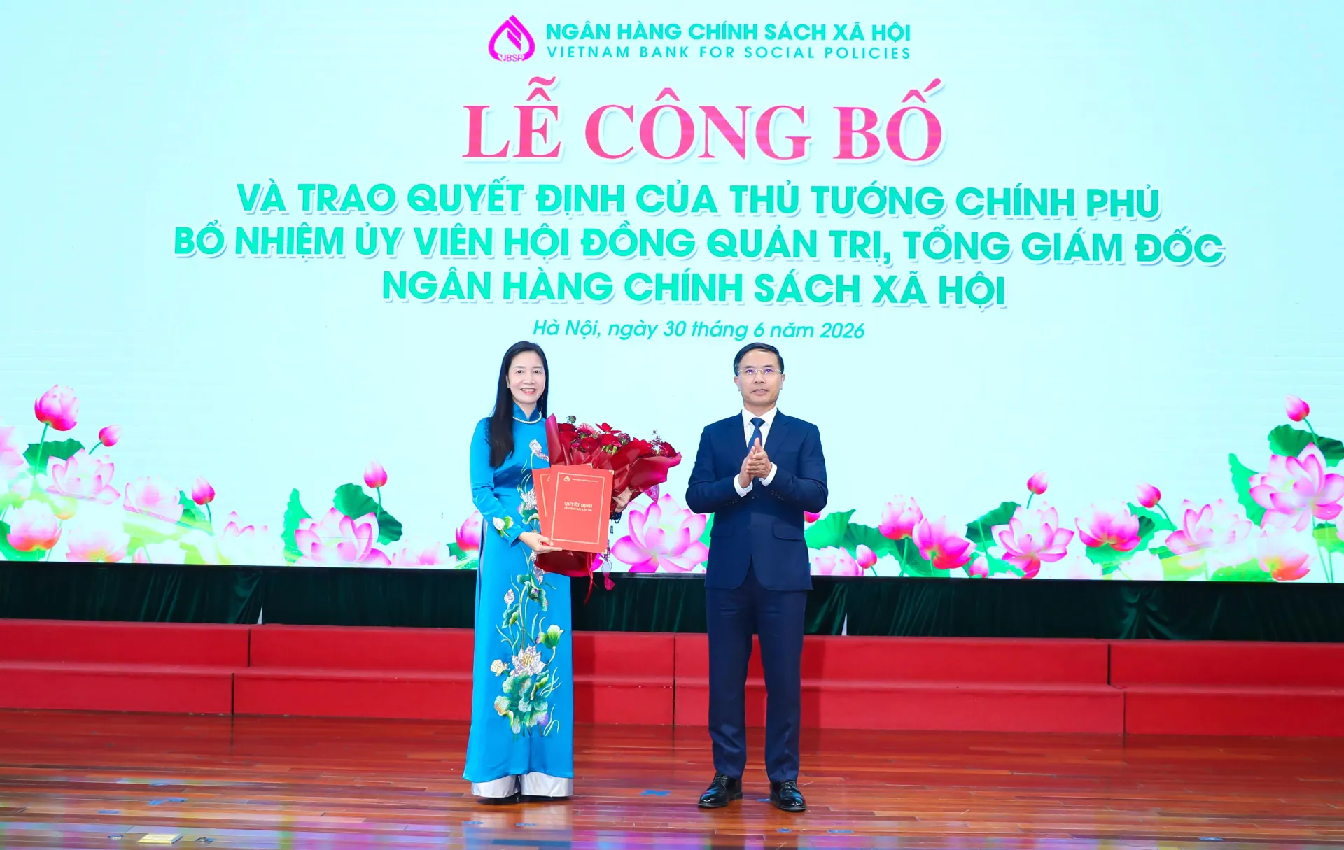 Công bố Quyết định bổ nhiệm Ủy viên Hội đồng quản trị, Tổng Giám đốc Ngân hàng Chính sách xã hội