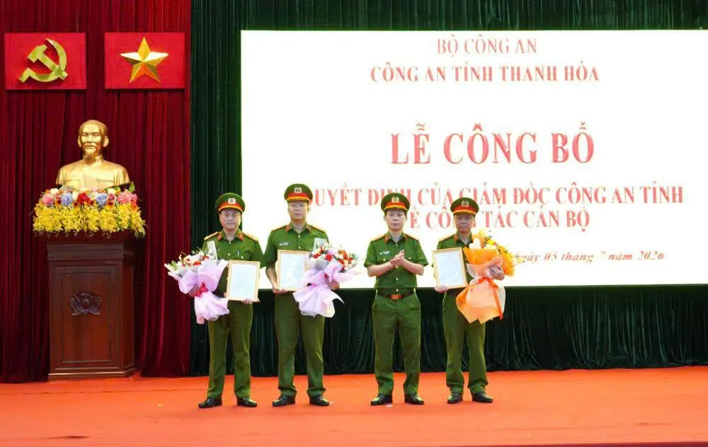 Công an tỉnh Thanh Hóa điều động đối với 5 lãnh đạo cấp phòng
