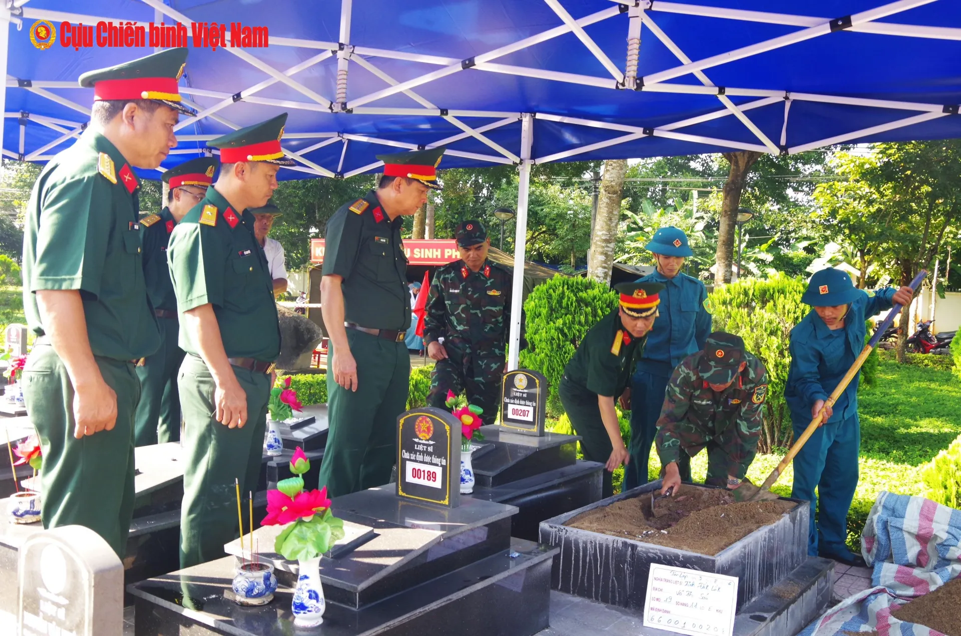 Đắk Lắk lấy mẫu hài cốt liệt sĩ tại Nghĩa trang liệt sĩ tỉnh