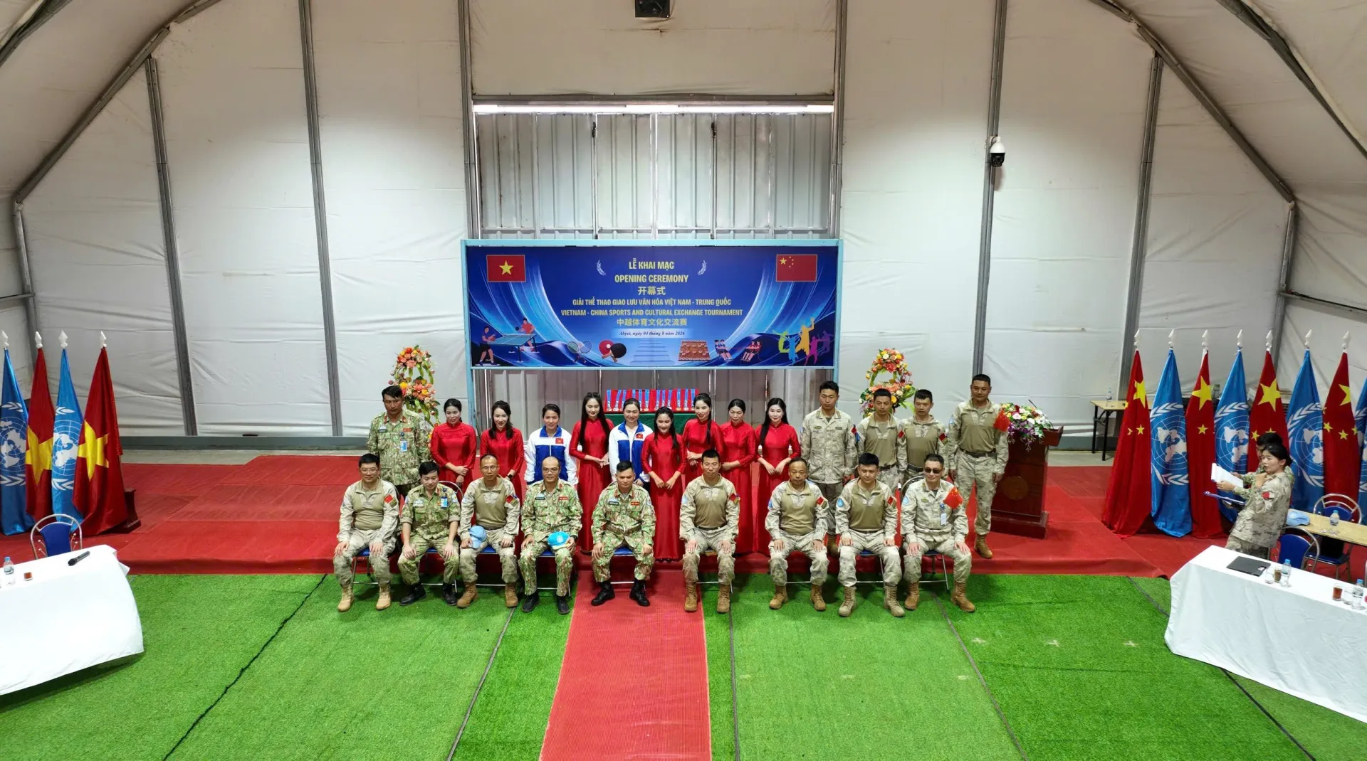 LỰC LƯỢNG GÌN GIỮ HÒA BÌNH VIỆT NAM VÀ TRUNG QUỐC SÔI NỔI KHAI MẠC CHUỖI GIAO LƯU VĂN HÓA, THỂ THAO TẠI ABYEI