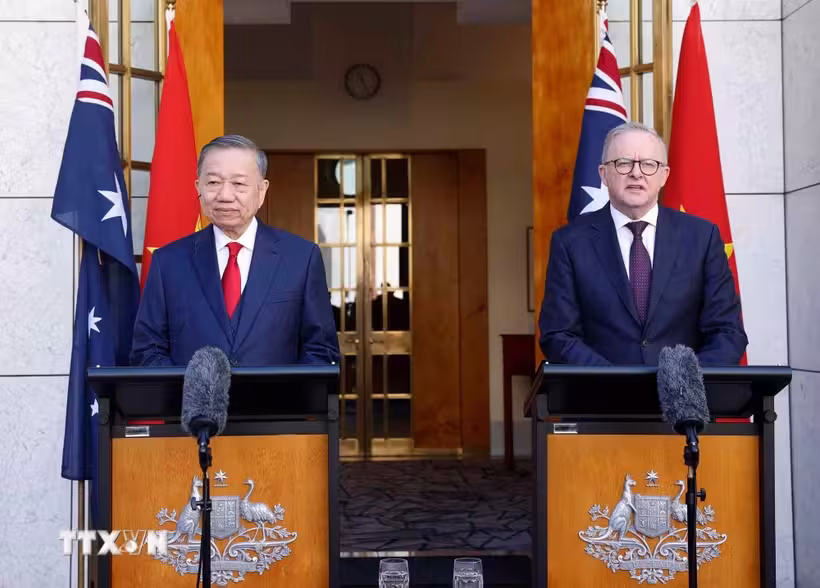 Tổng Bí thư, Chủ tịch nước Tô Lâm và Thủ tướng Australia gặp gỡ báo chí