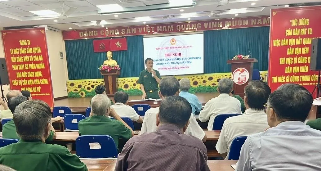 HỘI CCB PHƯỜNG HÒA HƯNG TỔ CHỨC HỘI NGHỊ ĐỐI THOẠI VỚI HỘI VIÊN THÁNG 8