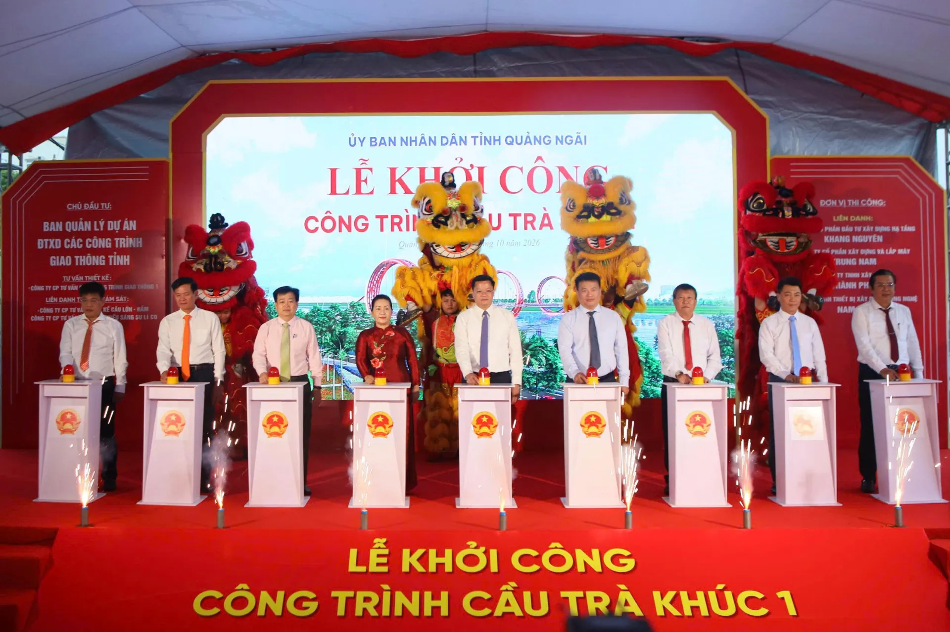 Khởi công xây dựng cầu Trà Khúc 1 mới