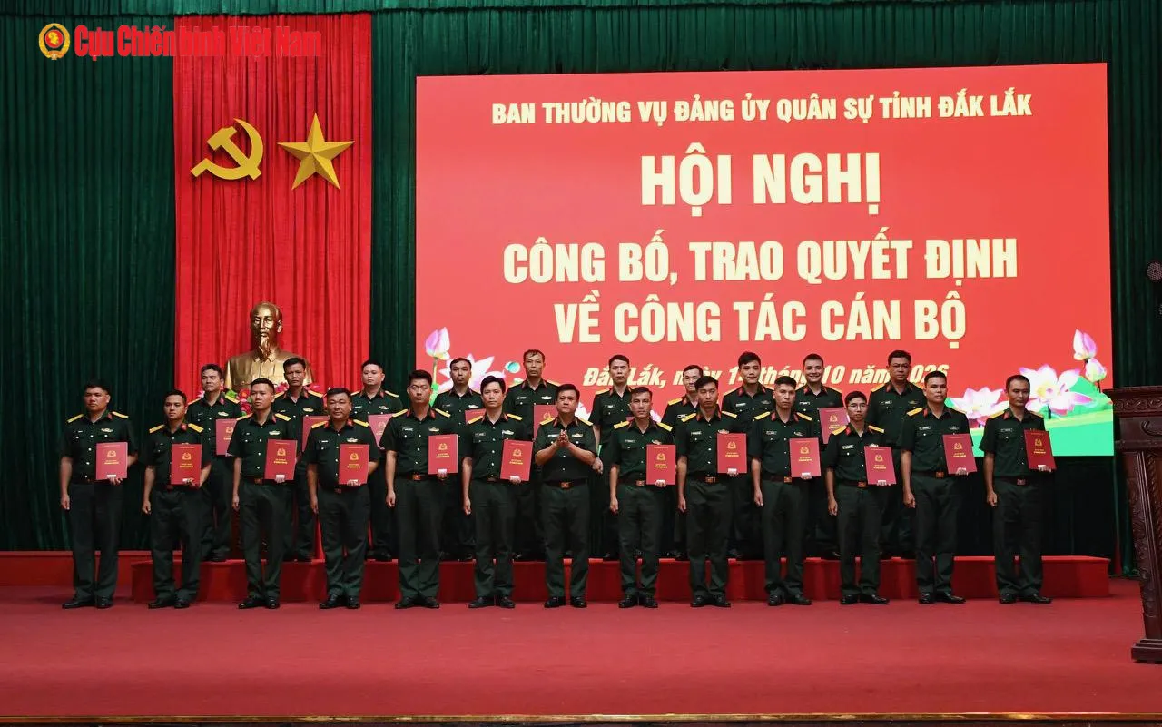 Tỉnh Đắk Lắk trao quyết định bổ nhiệm cán bộ Ban CHQS cấp xã