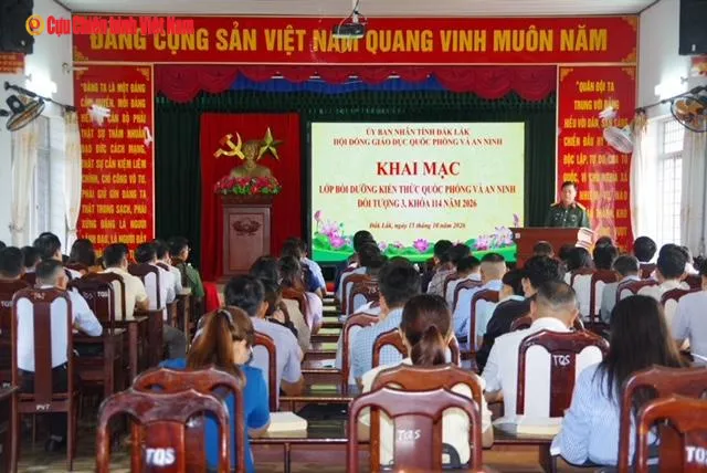 Tỉnh Đắk Lắk bồi dưỡng kiến thức quốc phòng và an ninh năm 2026