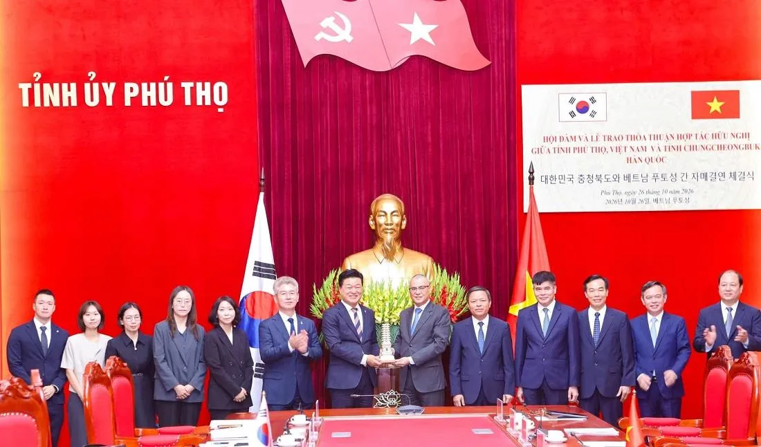 Phú Thọ và Chungcheongbuk trao Thỏa thuận hợp tác hữu nghị