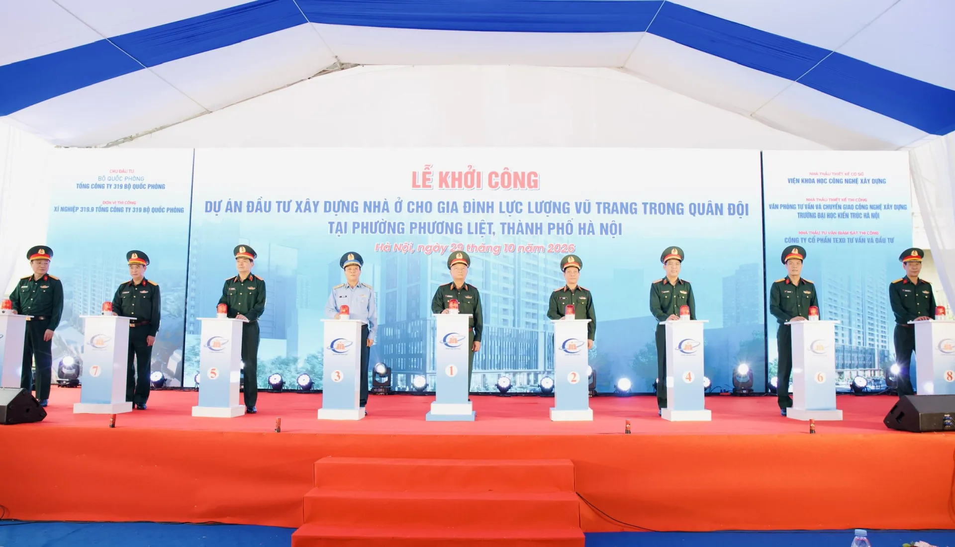Khởi công xây dựng công trình Nhà ở cho gia đình lực lượng vũ trang trong Quân đội.