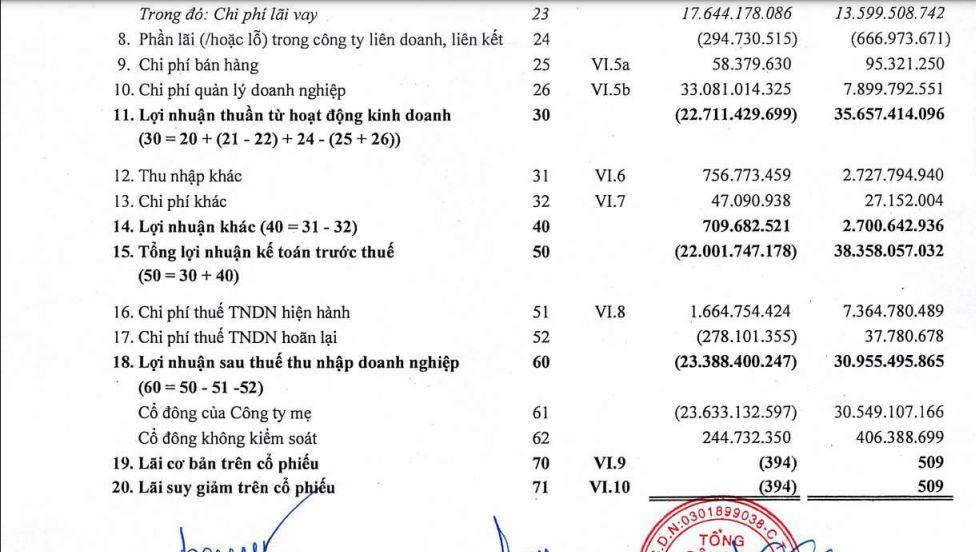 Sau soát xét, lãi của Địa ốc Sài Gòn chuyển từ dương thành âm
