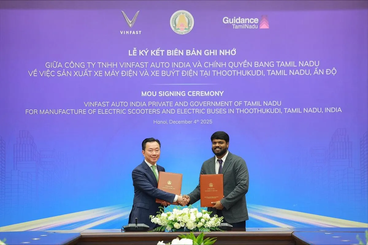 VinFast công bố mở rộng nhà máy Tamil Nadu, hướng tới sản xuất xe buýt, xe máy điện tại Ấn Độ