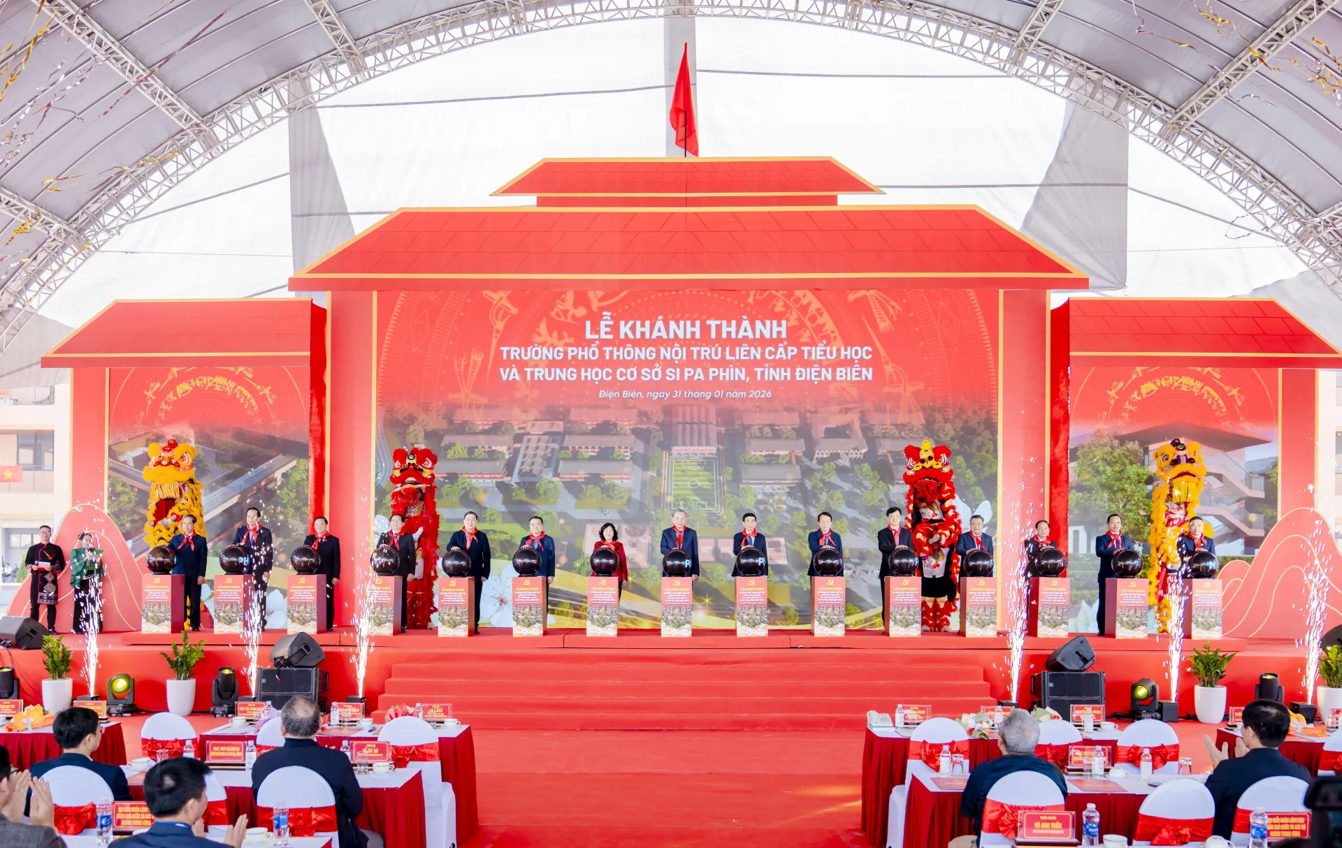 Lễ khánh thành Trường liên cấp Si Pa Phìn, Điện Biên và một cam kết lớn với vùng biên