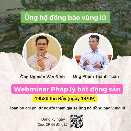 Sắp diễn ra Webminar pháp lý bất động sản ủng hộ đồng bào vùng lũ