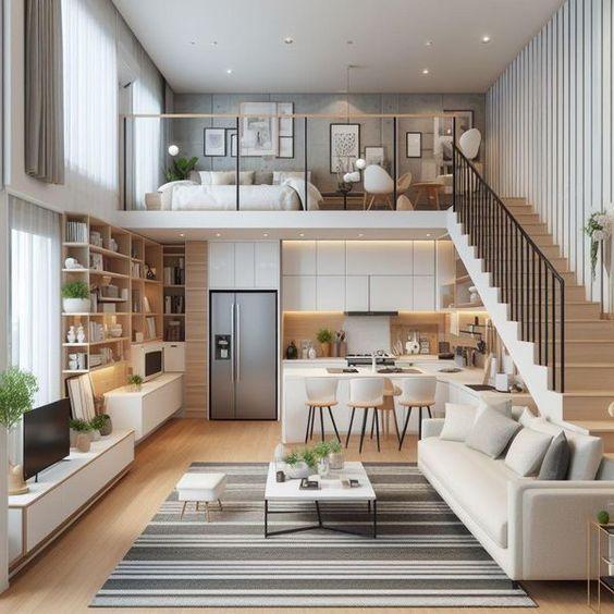 10 mẫu thiết kế nhà gác lửng hiện đại cho cặp vợ chồng trẻ
