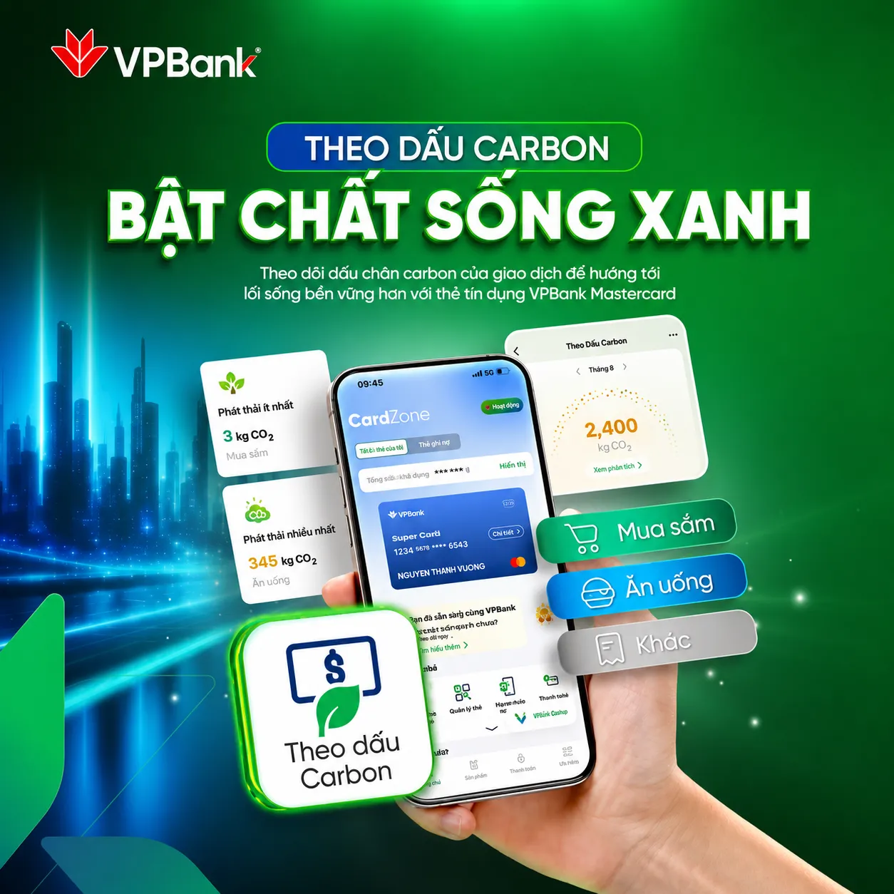 Mastercard và VPBank ra mắt tính năng “Theo dấu Carbon”, giúp người tiêu dùng hiểu rõ tác động của chi tiêu hàng ngày đến môi trường