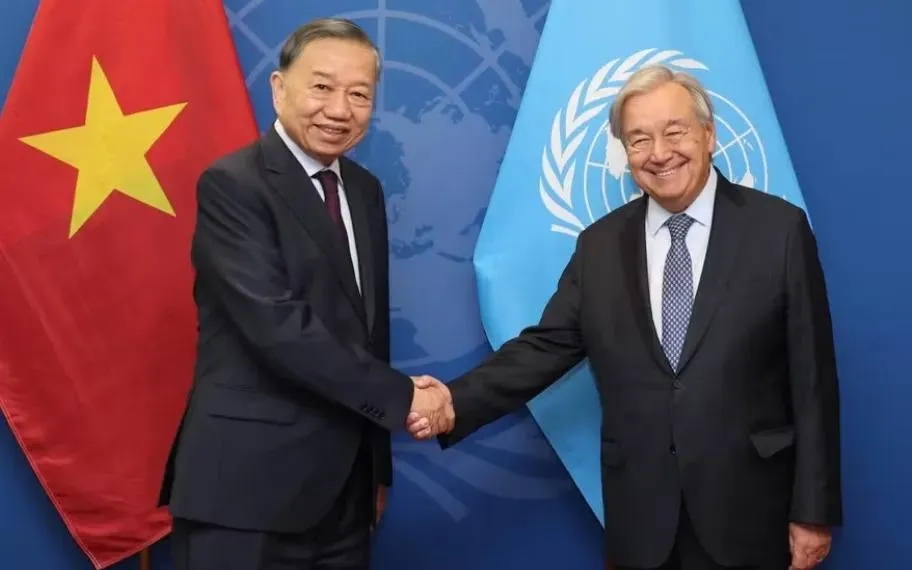 Tổng Bí thư, Chủ tịch nước Tô Lâm gặp Tổng Thư ký Liên Hợp Quốc António Guterres