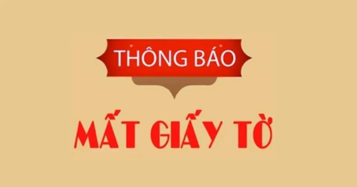 Thông báo mất giấy tờ