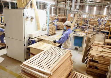 Ván ép phủ phim An Thành được sản xuất bằng dây chuyền máy móc hiện đại.