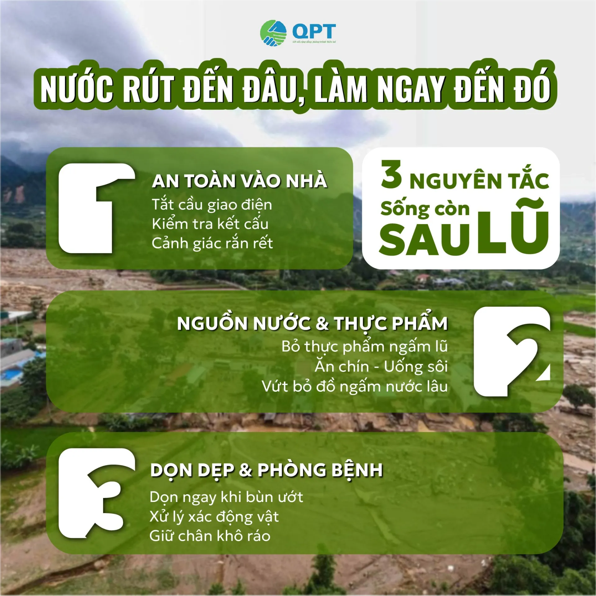 NƯỚC RÚT ĐẾN ĐÂU DỌN ĐẾN ĐÓ: 3 NGUYÊN TẮC SỐNG CÒN KHẮC PHỤC SAU LŨ QUÉT