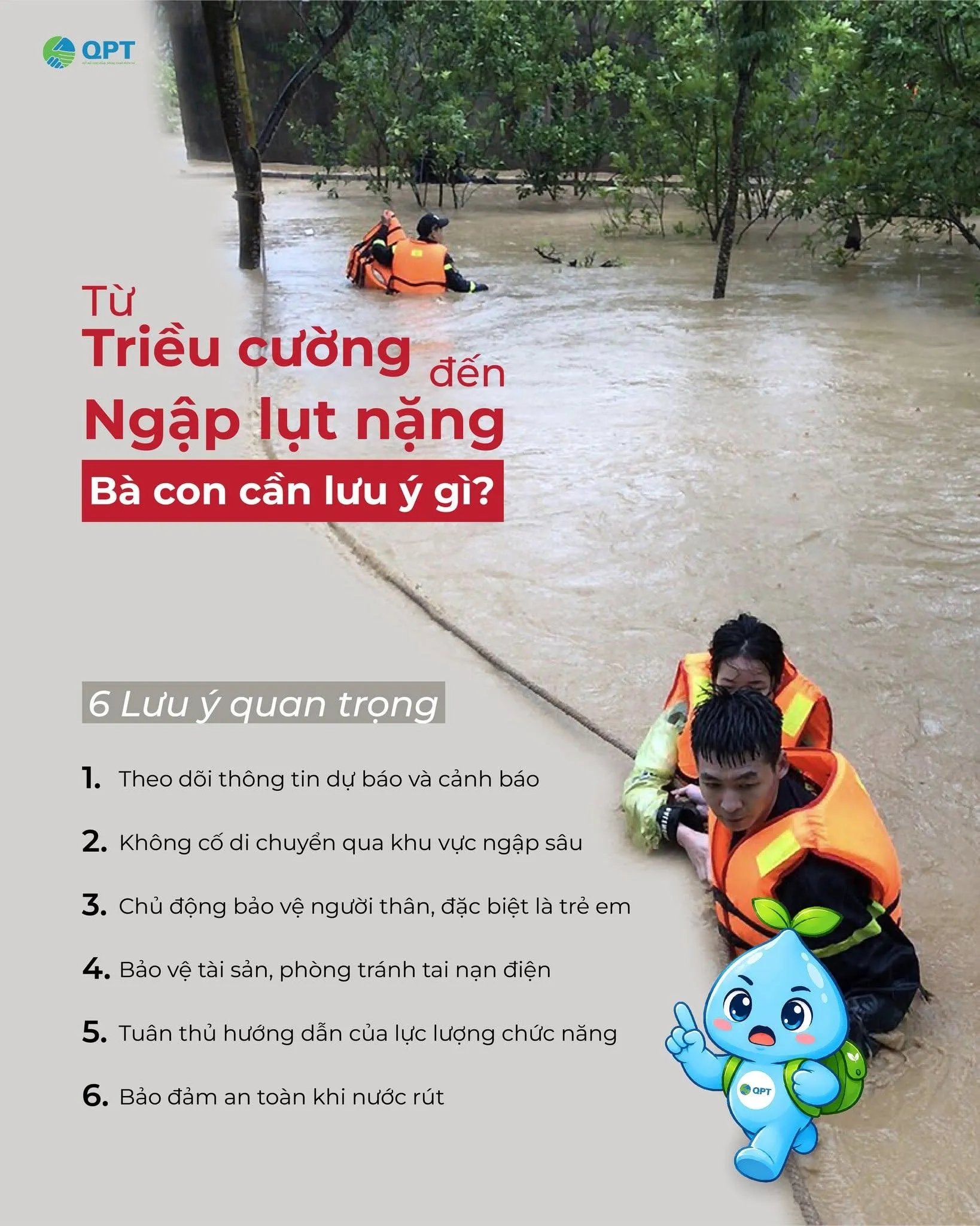 Triều cường gây ngập lụt: 6 lưu ý giúp người dân chủ động bảo vệ an toàn