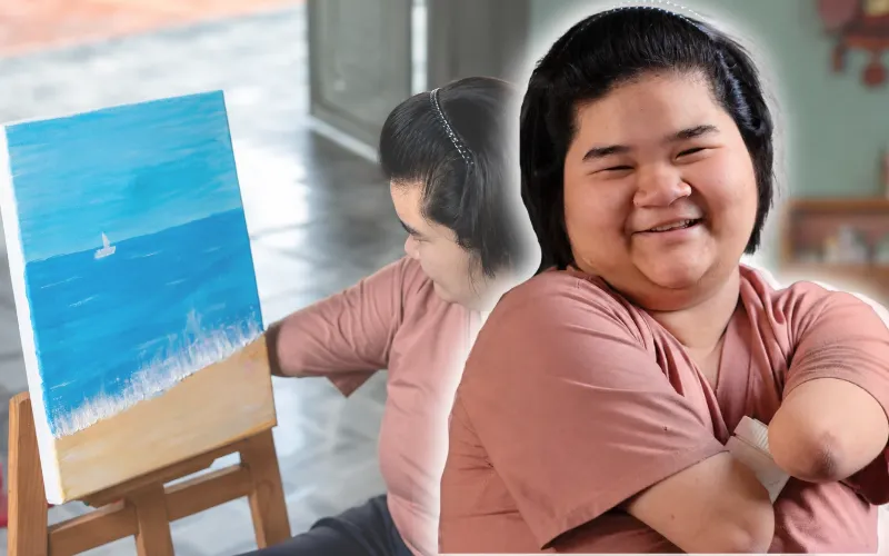 Hành trình theo đuổi đam mê hội họa của cô bé 'cánh cụt'