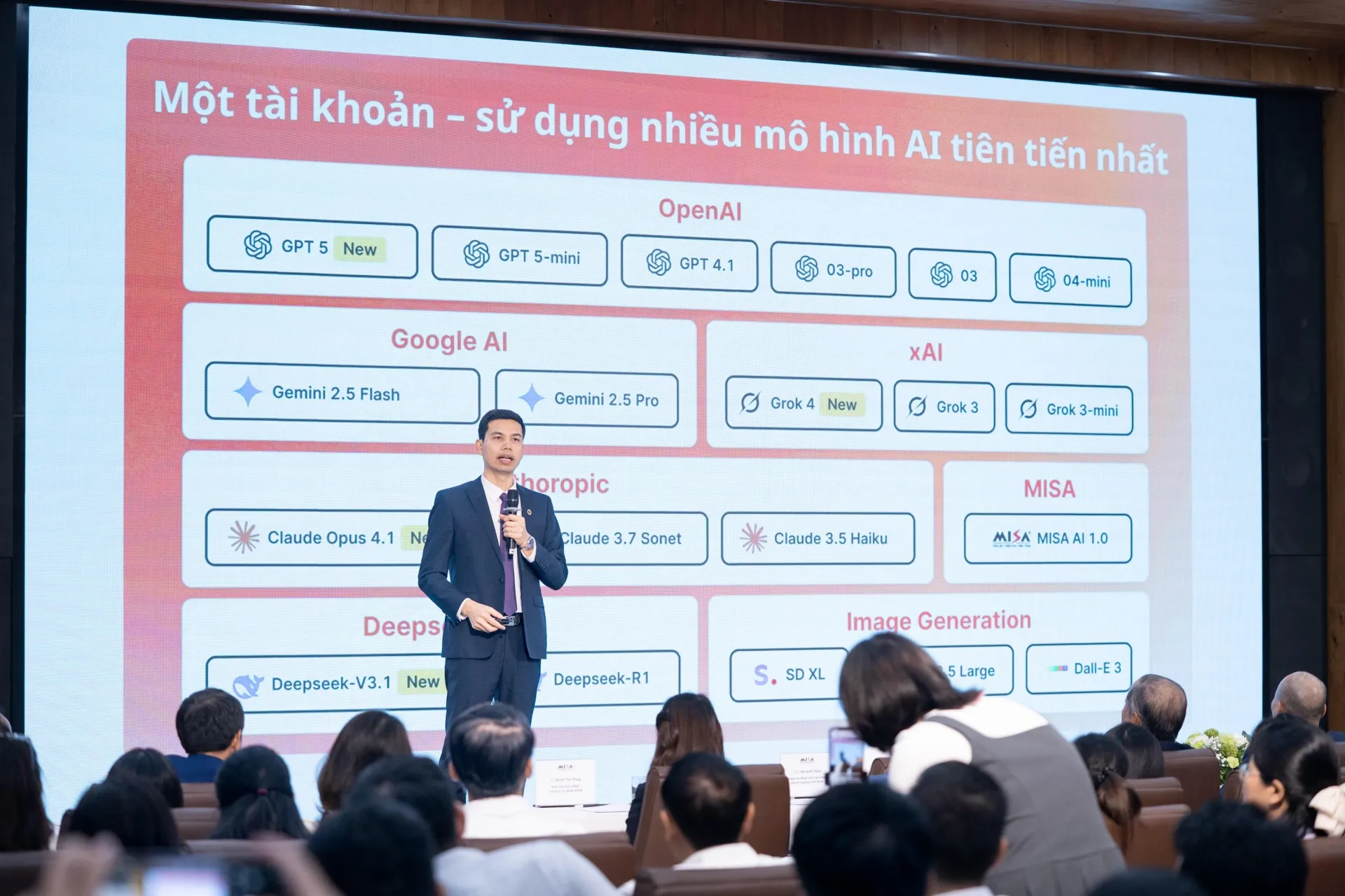 Nền tảng tích hợp các mô hình AI hàng đầu thế giới như ChatGPT, Gemini, Grok, DeepSeek, Claude… với các phiên bản cao cấp và cập nhật mới nhất, mang đến trải nghiệm đa dạng, tối ưu chi phí và dễ sử dụng cho mọi đối tượng.