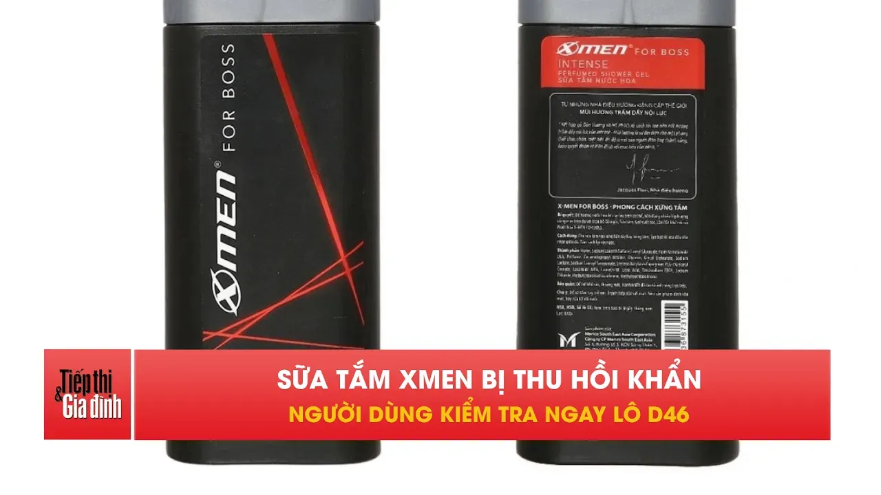 Thu hồi gấp sữa tắm Xmen for boss Intense trên toàn quốc