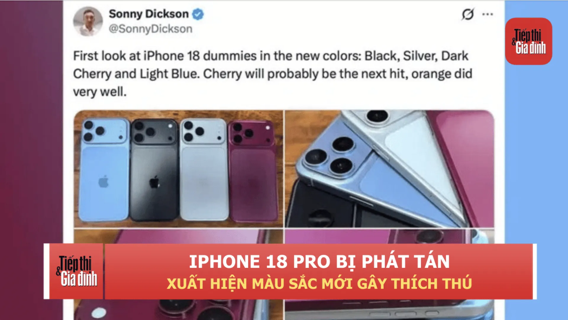iPhone 18 Pro lộ ảnh mô phỏng với màu sắc kinh điển trở lại