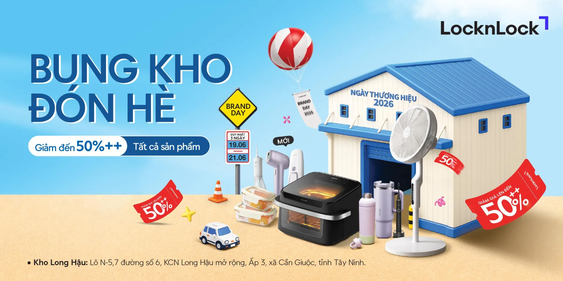 Săn deal Brand Day 'giải nhiệt' hè tại kho LocknLock Long Hậu, ưu đãi sâu đến 50%++