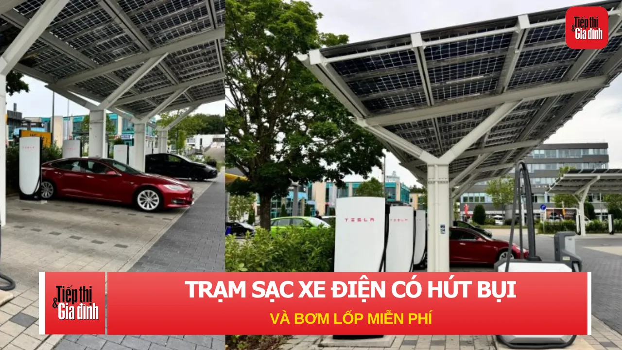 Trạm sạc xe điện giờ còn kiêm hút bụi miễn phí, sắp có cả bơm lốp?