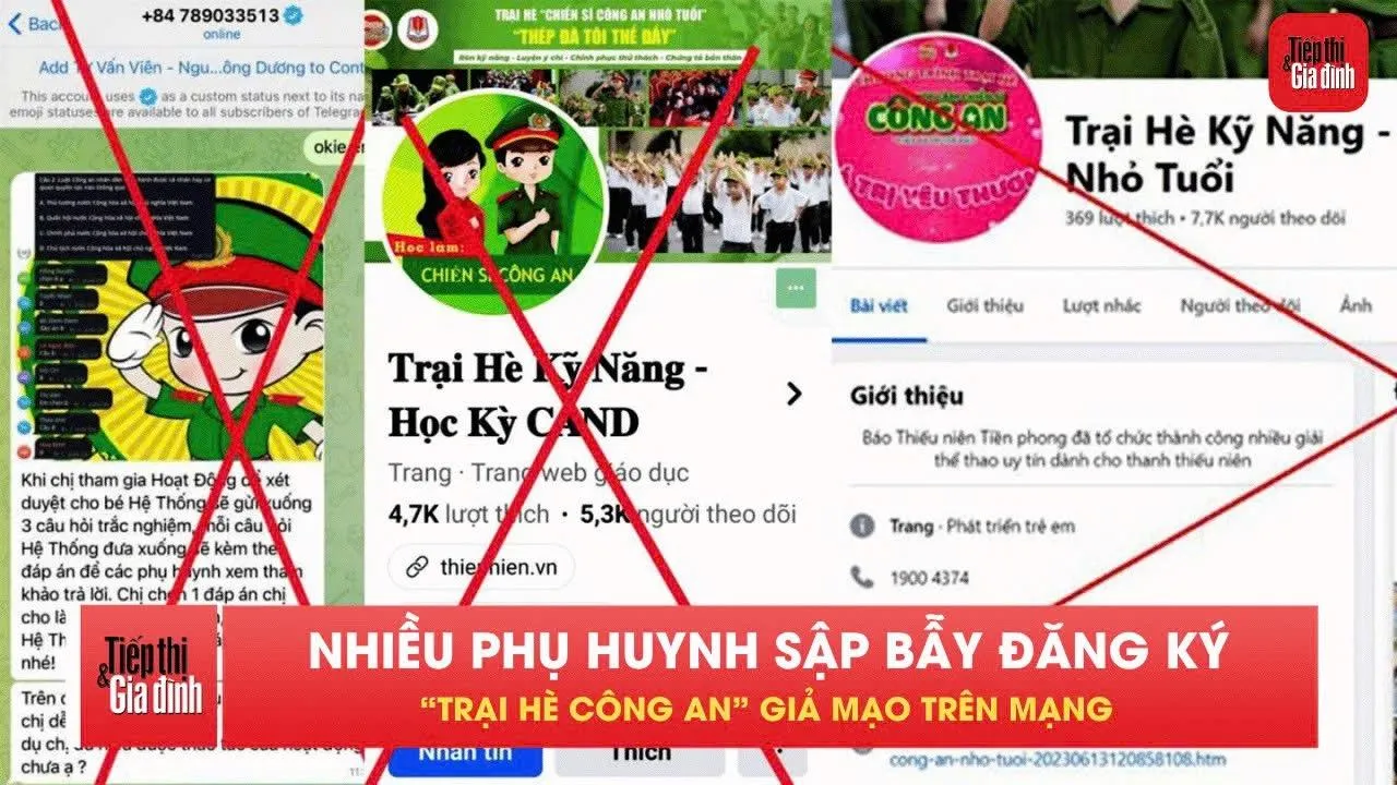 Chiêu trò lập fanpage giả tuyển sinh “Trại hè Công an” nhằm lừa đảo