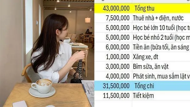 Bảng chi tiêu của mẹ 2 con ở Hà Nội được khen hết lời: Tiền học 10 triệu, tiền nhà 7,5 triệu vẫn tiết kiệm đều