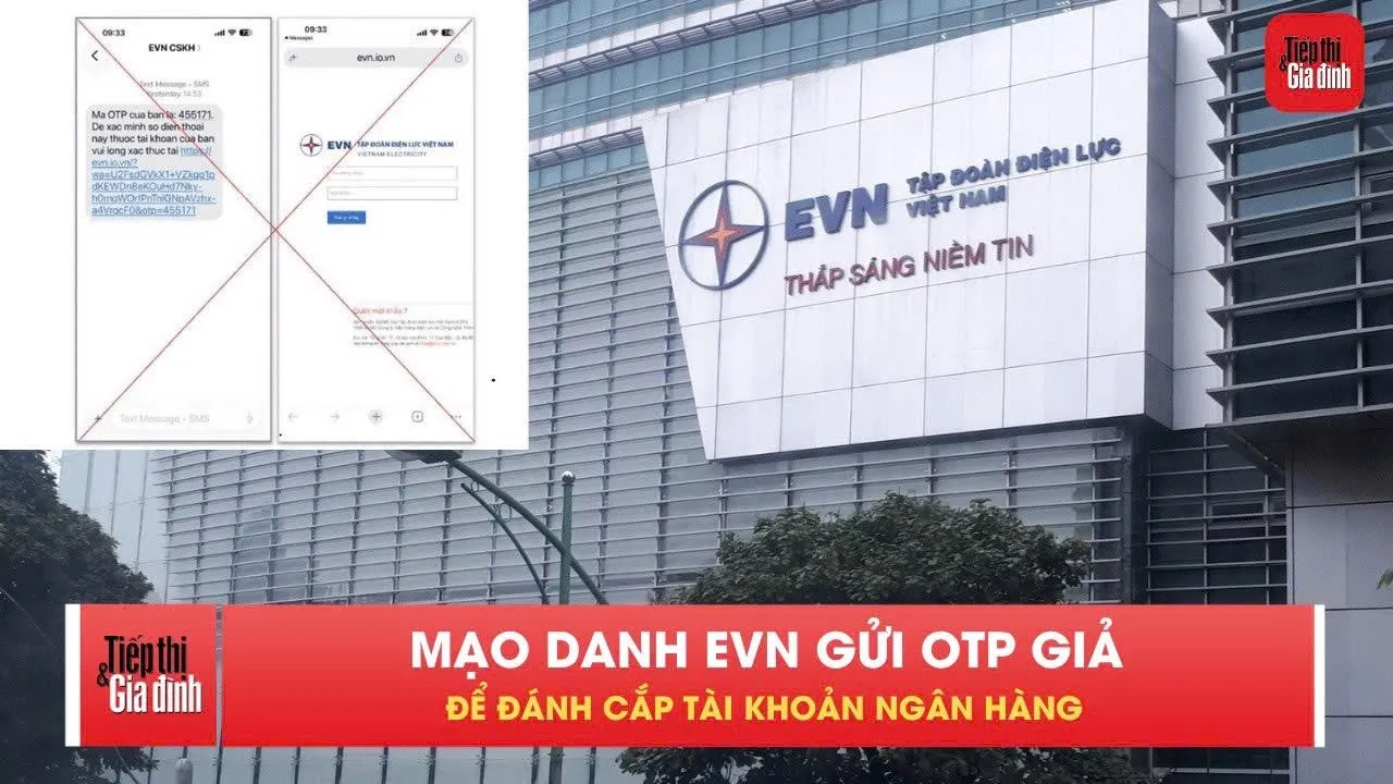 EVN khẳng định tin nhắn OTP chính thức không bao giờ kèm đường link