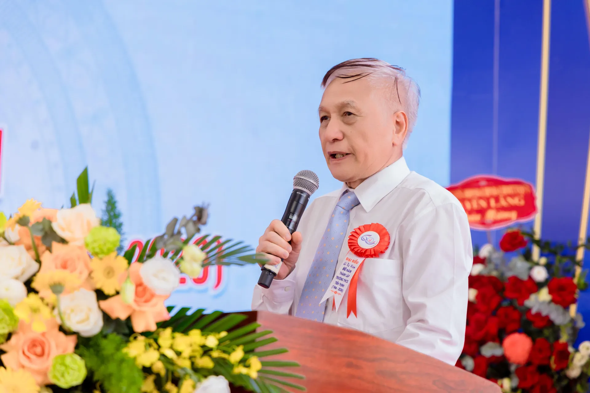 NGƯT - PGS, TS. Trần Đình Kiên - Nguyên Hiệu trưởng Trường ĐH Mỏ - Địa Chất (Cựu học sinh khóa 1) chia sẻ những cảm xúc hân hoan khi được trở về mái trường xưa