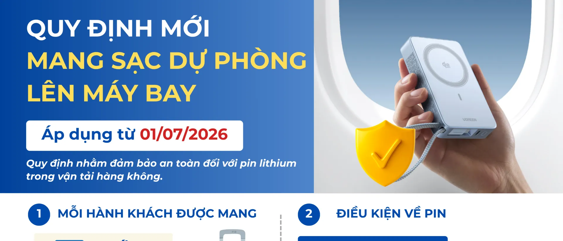 Mang sạc dự phòng lên máy bay thế nào để không bị từ chối làm thủ tục?