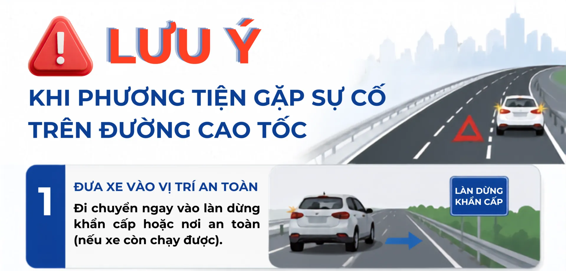 Ô tô gặp sự cố trên cao tốc, làm ngay những việc này để đảm bảo an toàn