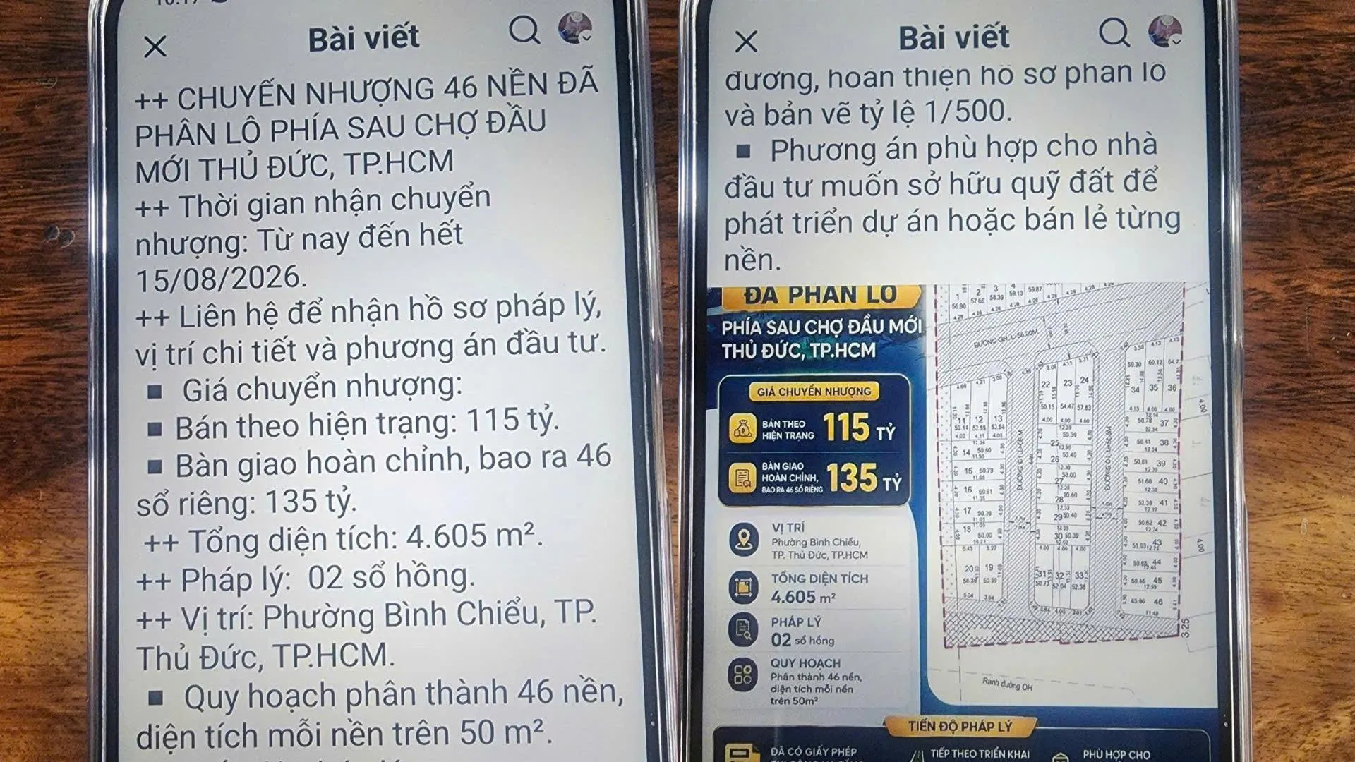 UBND phường cảnh báo quảng cáo 46 nền đất sau chợ đầu mối Thủ Đức