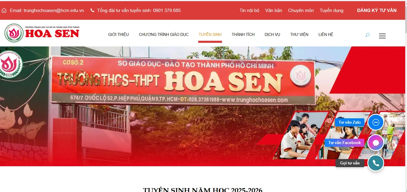 Sở GD&ĐT TP.HCM chỉ đạo Trường THCS và THPT Hoa Sen không tuyển sinh khi chưa được giao chỉ tiêu