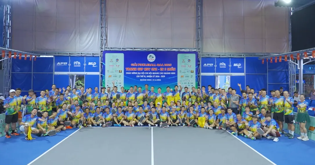 Giải Pickleball QAA 2026 tranh Cúp Huy CNC-In 3 miền: Chơi hết mình, gắn kết hết sức